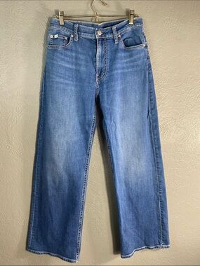 Calvin Klein Jeans Womens 28 Blue Wide Leg High Rise Relaxed Denim Pants